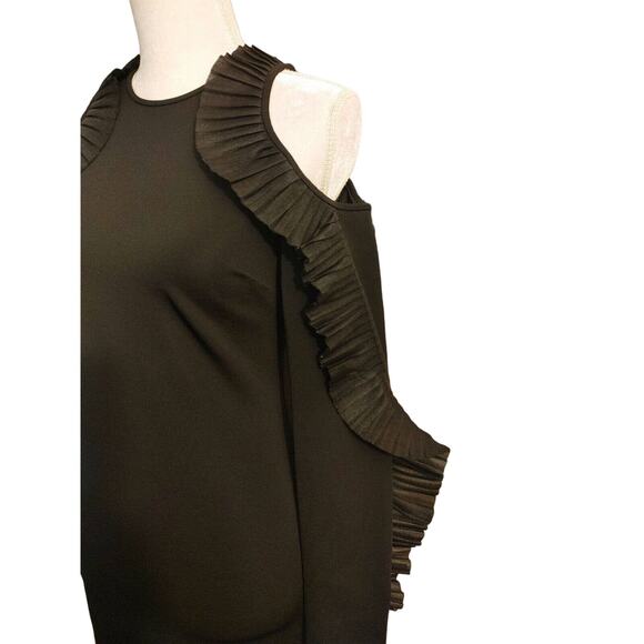 David Koma Pleated Ruffle Cold Shoulder Bodycon Mini Dress $1425 XS - Picture 3 of 10